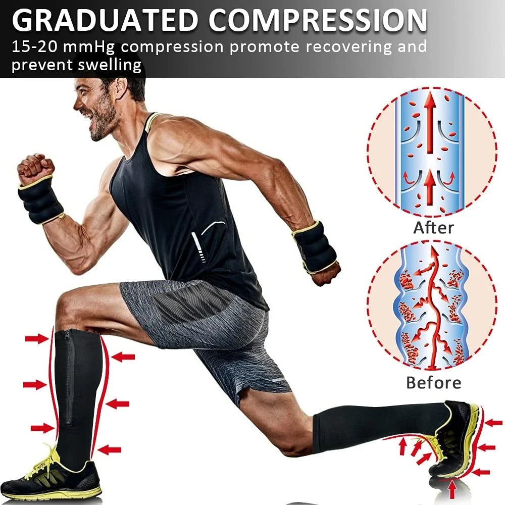 Zipper Compression Knee High Socks